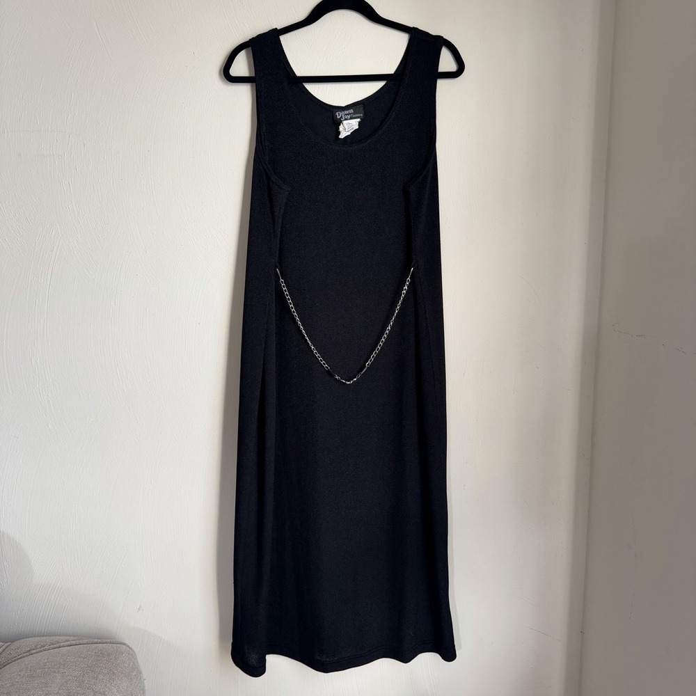 Black Slip Dress Womens 18W‎ Plus Goth Grunge 90s Minimalist Layering